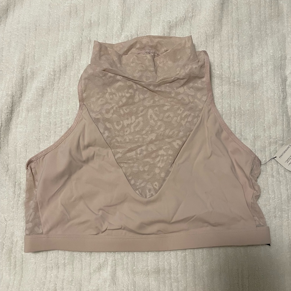 Victoria’s Secret Mock Neck Crop top. XL in champagne.